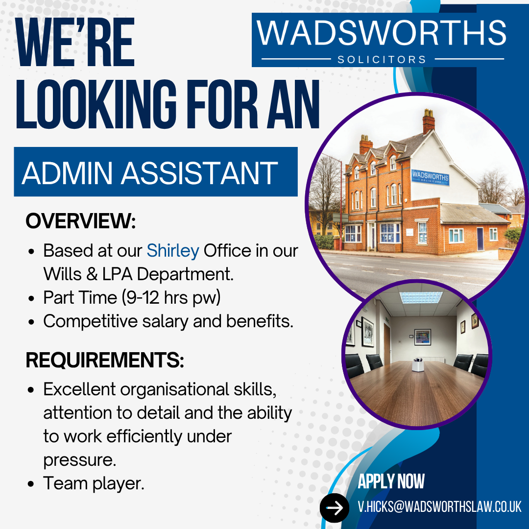 Vacancy: Admin Assistant – Wills & LPAs Team
