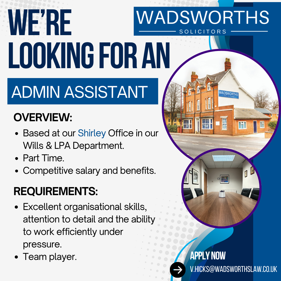 Vacancy: Admin Assistant – Wills & LPAs Team